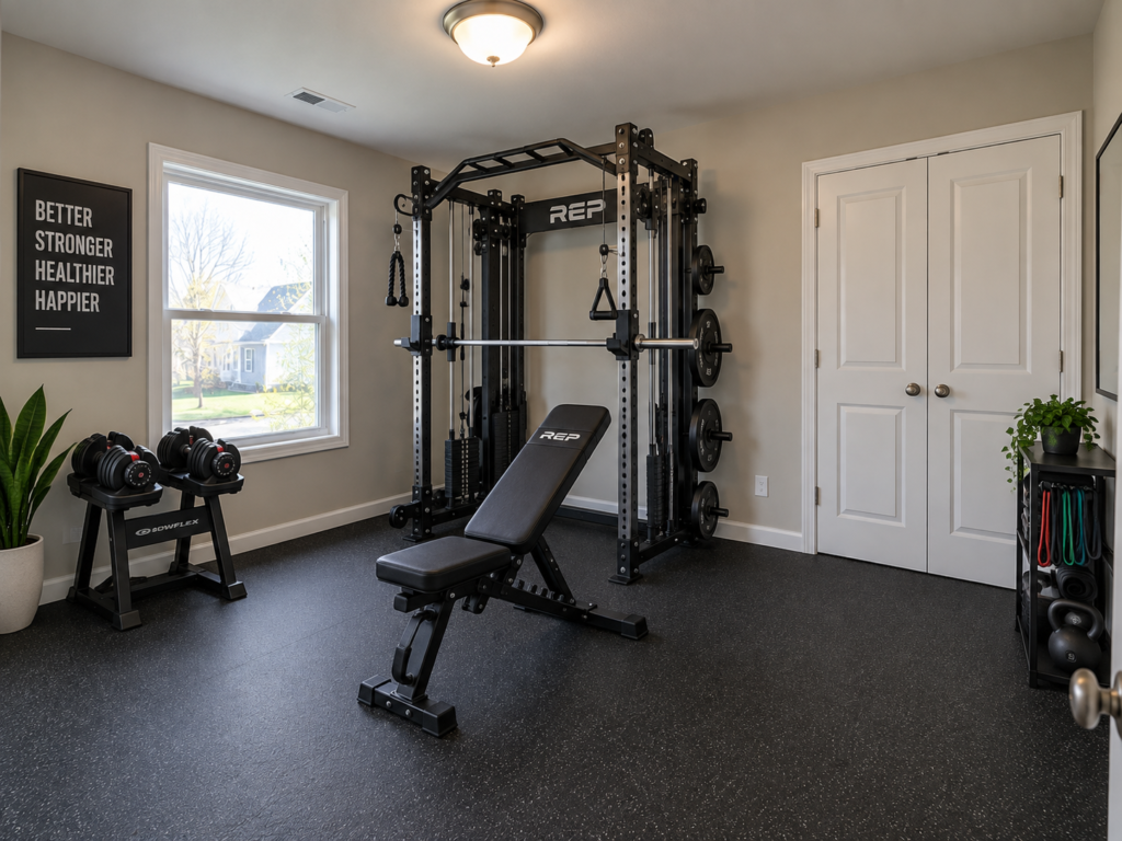Budget friendly office/spare bedroom home gym